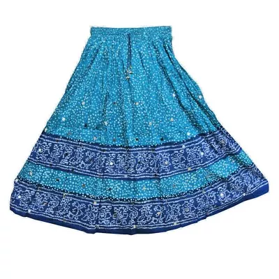 Bohemian Long Skirt Hippy Sequin Elastic Drawstring FULL LENGTH  Women Skirt UK • £9.98