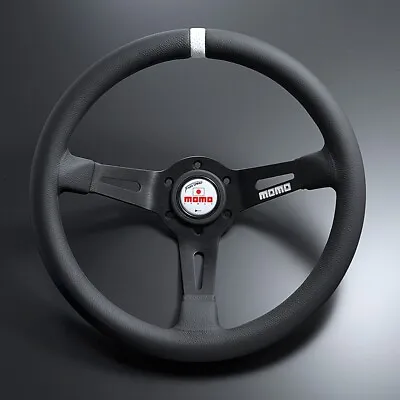 13'' Universal Deep Dish Racing MOMO Steering Wheel Car Leather Steering Wheel • $70