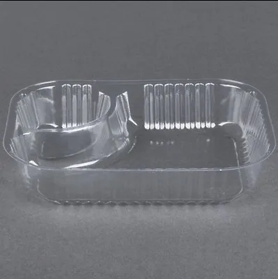 125ct Clear 2 Compartment Plastic Nacho And Cheese Tray 6  X 5  X 1 1/2  • $9.99