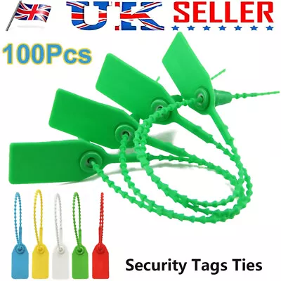 100Pcs Plastic Security Tags Pull Ties Secure Anti-Tamper Seals For Clothes Shoe • £9.25