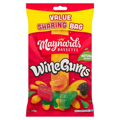 Maynards Bassetts Wine Gums Sharing Sweets Bag 1kg • £14.59