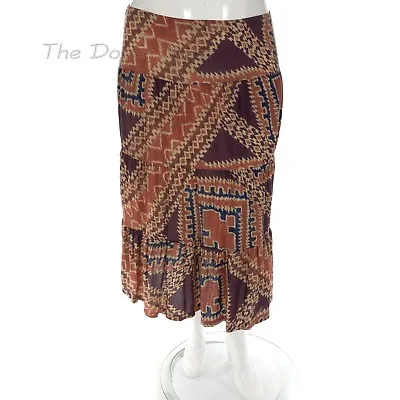 CHAPS WOMAN By Ralph Lauren 1X SOUTHWEST PRINT Multi-Color TIERED PEASANT SKIRT • $26.99