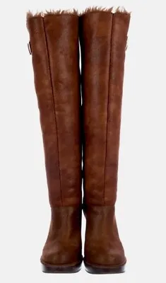 Michael Kors Calista Brown Vegan  Fur Lined Boots Women’s Size 7.5 • $168.88