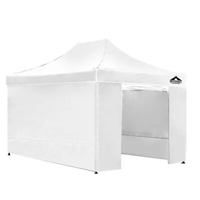 Instahut Gazebo Pop Up Marquee 3x4.5 Folding Tent Wedding Gazebos Camping White • $199.95