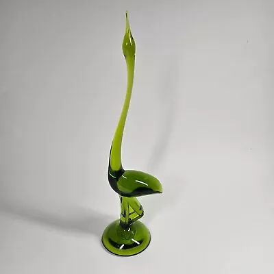 Viking Glass Long Neck Bird Vintage MCM 11  Tall • $89.99