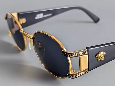 GIANNI VERSACE Mod S60 Col.49L Sunglasses Gold Medusa Vintage 90's • $170