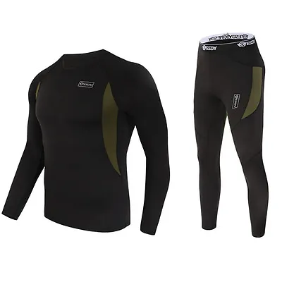 ESDY Thermal Underwear Set For Men Long Johns Soft Fast Dry Top & Bottom Fleece  • $40.75