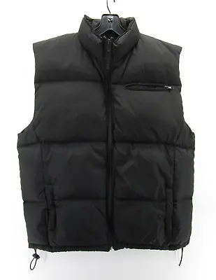 GH Bass & Co Jacket Men Medium Black Vest Duck Down Puffer Coat Quilted Bubble * • $26.99
