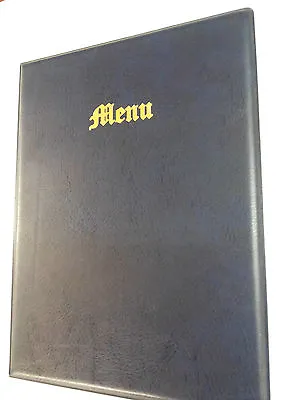 A4 Menu Cover/folder In Blue Leather Look Pvc - Old English Look • £6.80