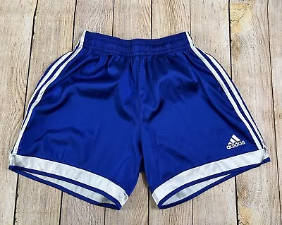 Mens Vintage Adidas Vigo Satin Soccer Shorts Blue Size Large Climalite • $40