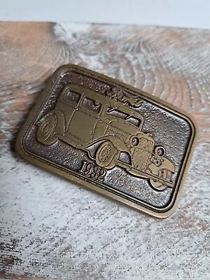 NIB 1932 Ford Car Bronze Belt Buckle Ford Car Buckles Vintage Belt Buckle Old • $24.99