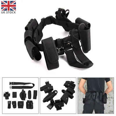 £12.94 • Buy Police Guard Tactical Belt Buckles With 9 Pouches Utility Kit Security Black New