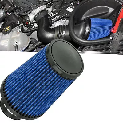 3  76mm High Flow Inlet Cleaner Dry Filter Cold Air Intake Cone 9in Tall Blue  • $22.21