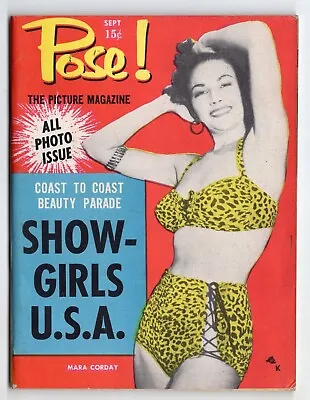 POSE! Sept 1956 TINA LOUISE Mara Corday SHOW GIRLS Pocket Mens Magazine • $19.95