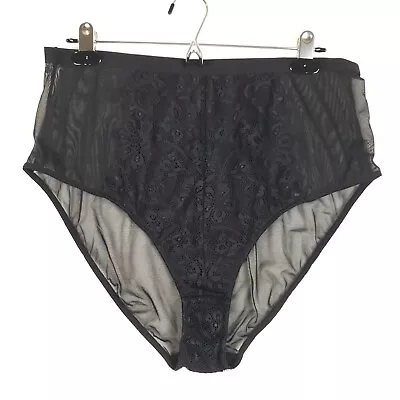 GABI FRESH X Playful Promises Panties 16 Floral Mesh Black High-Waist • $10.49