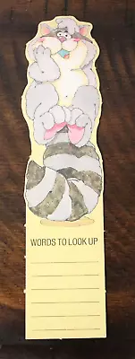 Vintage RACCOON BOOKMARK  Words To Look Up  1980s 80s Book Accessory • $2.95