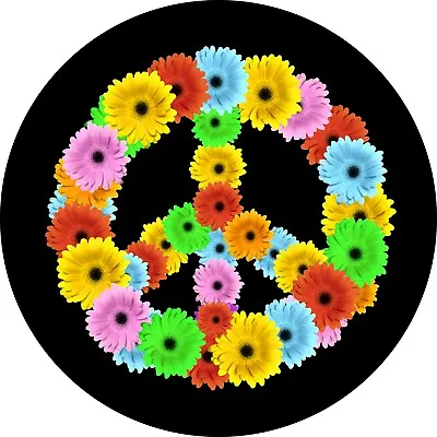 Flower Power Peace Sign Spare Tire Cover- Add Tire Size In NOTES During Checkout • $136.71