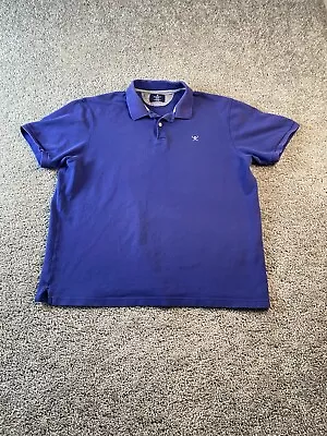 Hackett Polo Shirt Adult XXL 2XL Blue Gray Logo Cotton Short Sleeve Casual Mens • $6