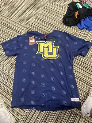 New Mitchell And Ness Ncaa Marquette Golden Eagles Dancing Logo Tshirt Large • $19