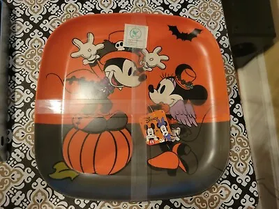 Disney Mickey Mouse Halloween Plates 4 Pc Set Pumpkin Minnie Angel Eco Bamboo • $24