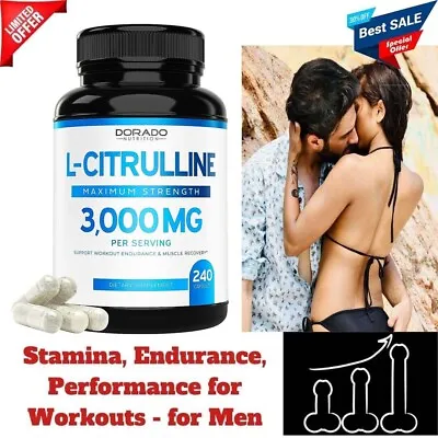 L Arginine L Citrulline 3000Mg Supplement (240 Capsules) Nitric Oxide Pills For • $22.45
