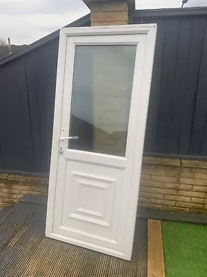 Used UPVC Door - Double Glazed Glass - White • £40