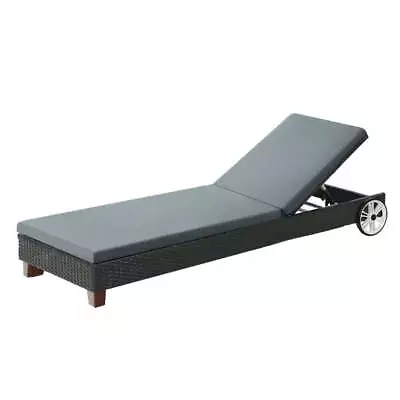 $179.22 • Buy Gardeon Sun Lounge Wicker Lounger Day Bed Wheel Patio Outdoor Furniture Setting