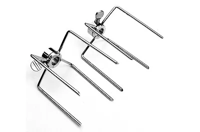 £11.99 • Buy Bbq Charcoal Or Gas Replacement Rotisserie Spit Forks X 2