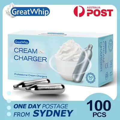 $41.59 • Buy Greatwhip Whipped Cream Chargers 100 Bulbs (50 Pack X 2) Pure Clean Best Price