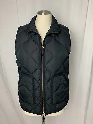 J Crew Vest Quilted DOWN Puffer Vest Black Pockets Full-Zip Small • $20