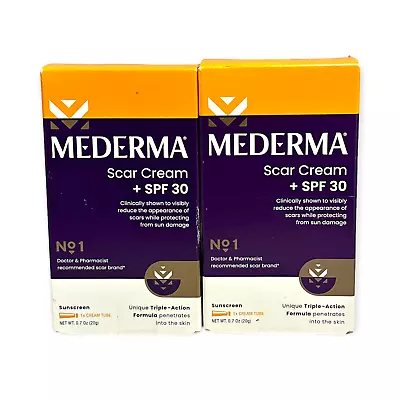 MEDERMA Scar Cream + SPF 30 Sunscreen (0.7oz./20g) New; LOT OF 2 • $22.95