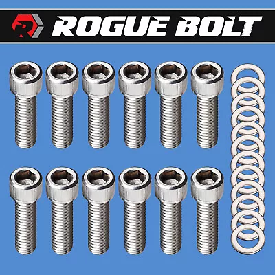 SBC INTAKE MANIFOLD BOLTS 3/8 X 1 1/4  STAINLESS STEEL SMALL BLOCK CHEVY 350 TPI • $14.95