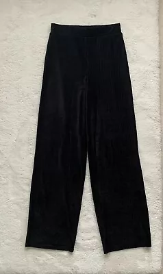 Pieces Black Wide Velvet Trousers • £6.99