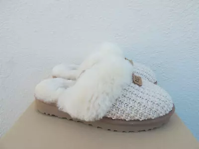 Ugg Cream Cozy Knit Sheepskin Platform Comfort Slippers Women Us 11/ Eur 42 New • $119.95