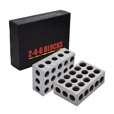 1 Pair 2-4-6 Blocks 23 Holes Matched Ultra Precision .0002  Machinist 246 Jig • $72.25