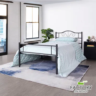 Twin Full Queen Size Metal Bed Frame Mattress Platform Headboard Foundation Base • $59.96