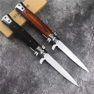 Folding Pocket Knife Italian Style Outdoor Camping Survival Tactical Hunting • $18.53