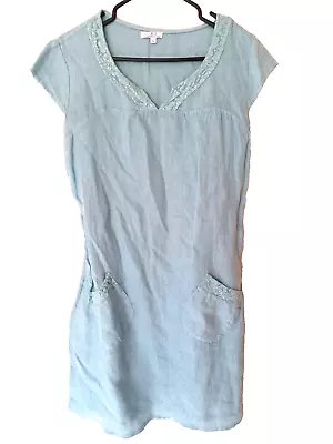 ES Made In Italy Sequinned Linen Dress Sz S Pockets • $28