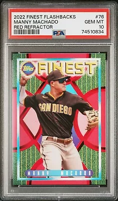 2022 Topps Finest Flashbacks | Red Refractor /5 Manny Machado Pop 1 • $499