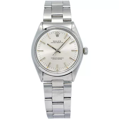 Rolex Oyster Perpetual 1002 Stainless Silver Dial Automatic Unisex Watch 34mm • $3195