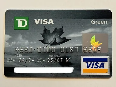 TD Bank Visa Green Credit Card▪️Canada▪️Expired In 2007▪️Toronto-Dominion Bank • $24.99