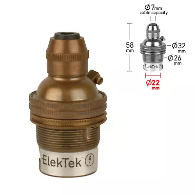 £13.29 • Buy ElekTek B22 BC Bayonet Unswitched Pendant Cord Grip Lamp Holder, Choose Colour