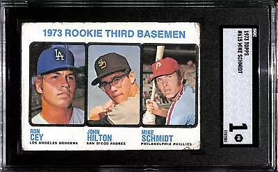 1973 Topps #615 Ron Cey/John Hilton/Mike Schmidt RC 3rd Basemen SGC 1 P C85018 • $107