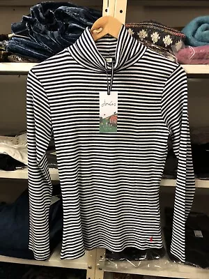 Size 10 Joules Clarissa Navy Cream Stripe Polo Neck Brand New With Tags • $24