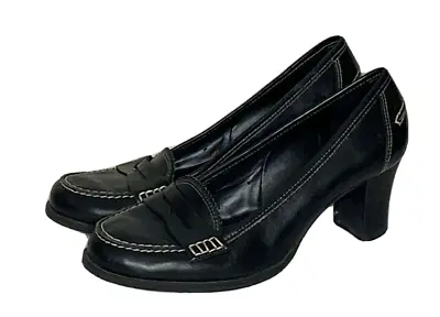 Michelle D (8 1/2) Black Loafter Style Pump Round Toe Shoes  • $17.84