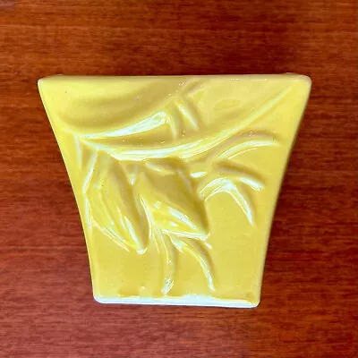 1940s Vintage McCoy Yellow Lily Bud Square Ceramic Jardinièr Planter • $25