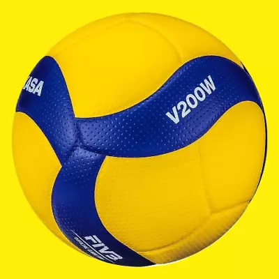 Mikasa V200W Official FIVB Indoor Volleyball - Yellow - Size 5 - 2019 Match Ball • $34.99