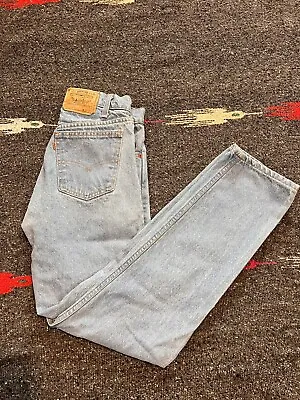 VTG 1986 Levi's 505 Light Wash Denim Blue Jeans Orange Tab USA 29x31 • $70