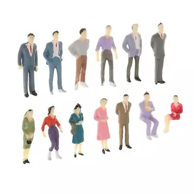 13 Pieces 1:50 Painted Model Train Design Small People Figures • £6.14