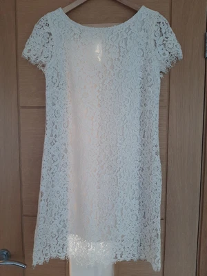 £4 • Buy ZARA Ivory Cream White Dress Lace Cut Out Shift Size S